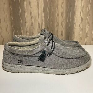 Hey Dude Wally L Stretch Men’s 13 Steel Gray Slip On Loafer Comfort Shoes